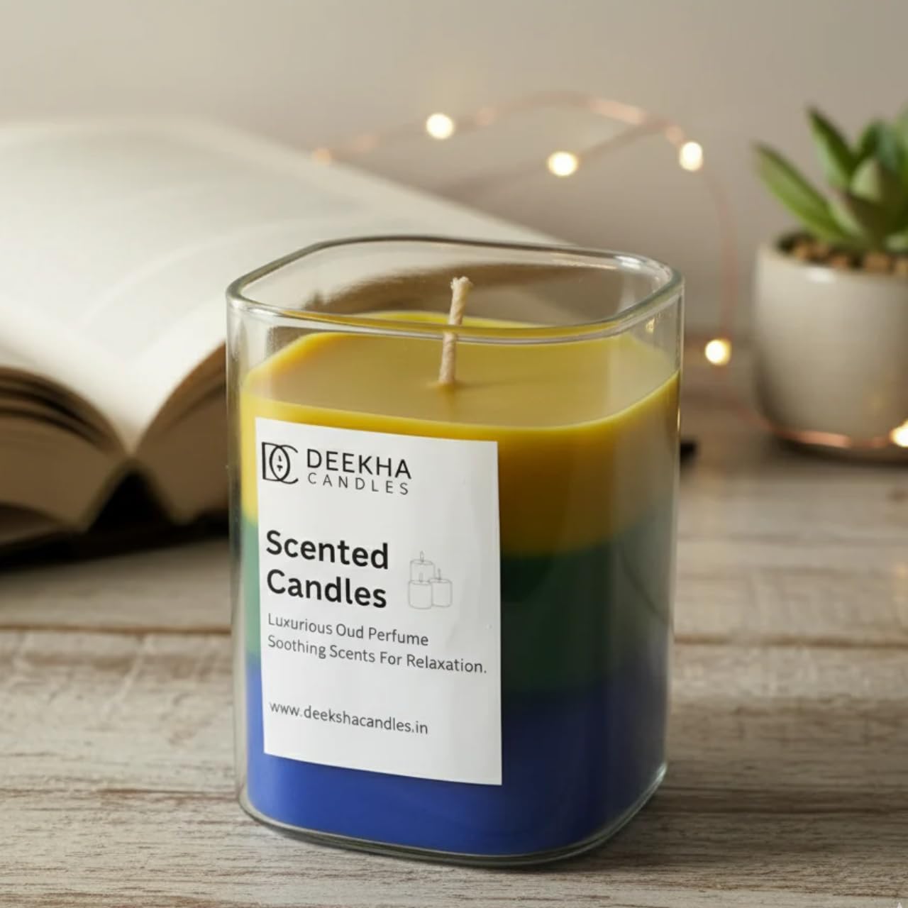 Colorful Scented Candle – Long-Lasting Soy Wax | Vibrant Fragrance & Decor | Deeksha Candles
